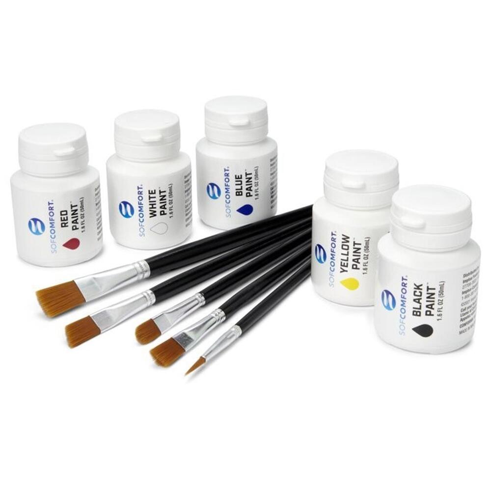 SOFCOMFORT Shoe Accessorizing Paint Kit, 5 paint colors and 5 brushes Multicolor